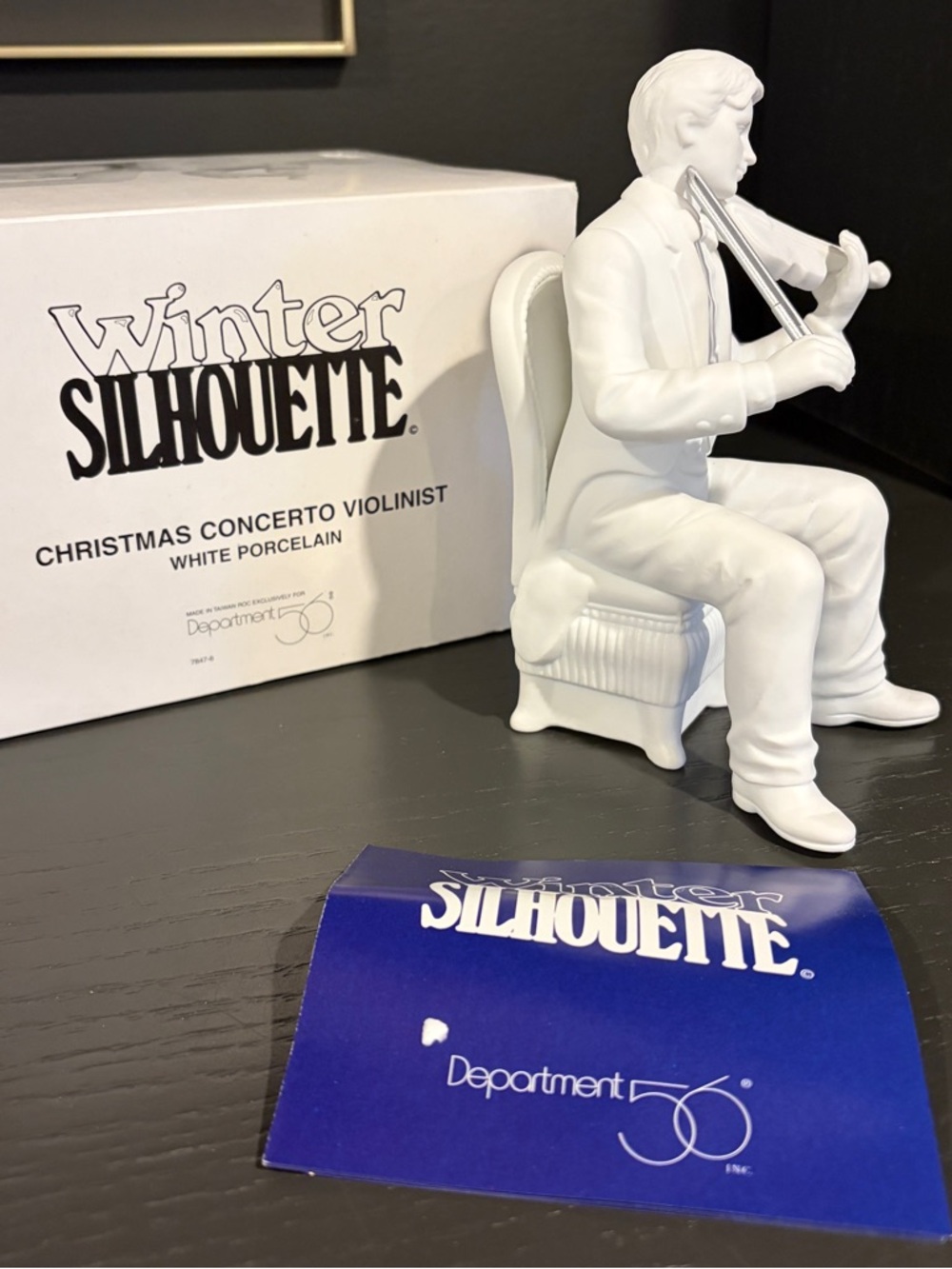 Department 56 Winter Silhouette Christmas Concerto Violinist Figurine With Box